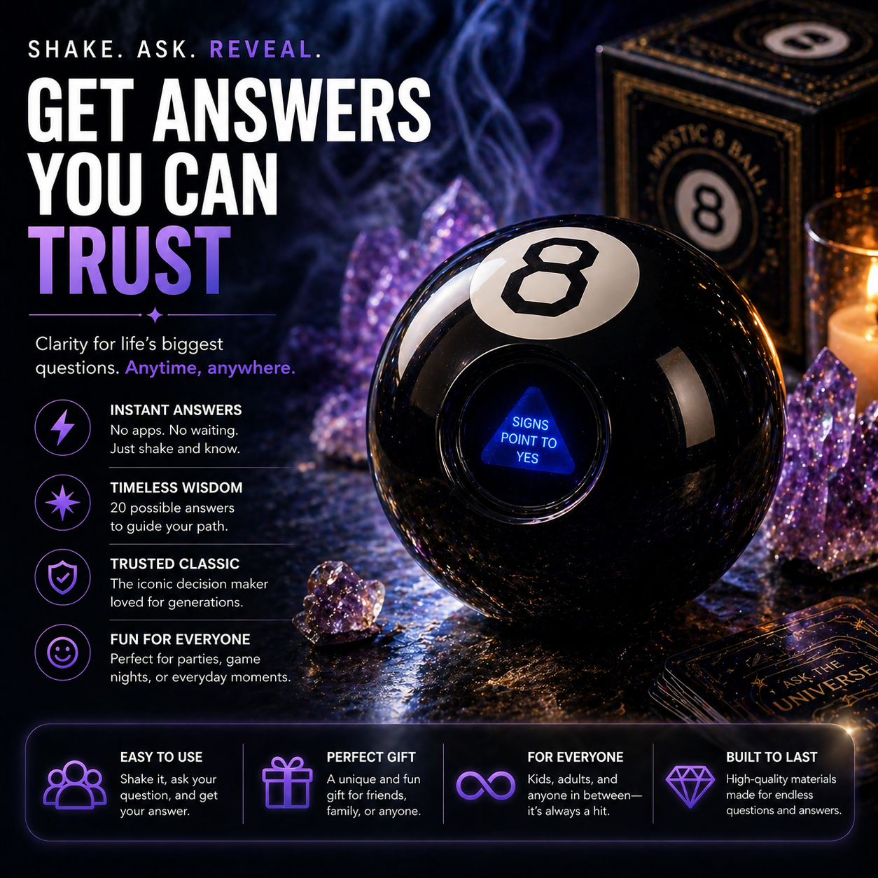 Get answers you can trust — Mystic 8 Ball features
